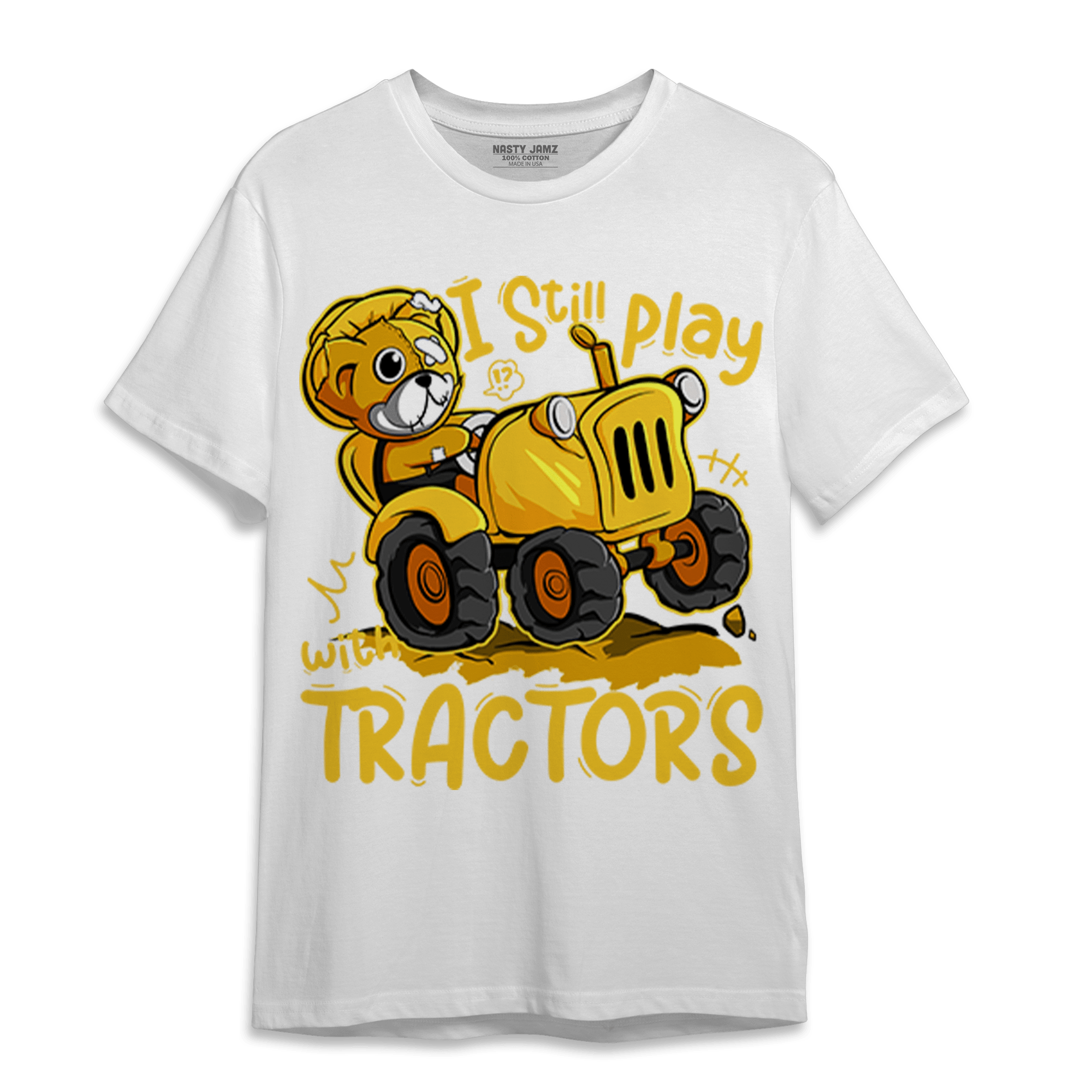 Yellow Ochre 6s T Shirt Match Play With Tractors BER - NastyJamz