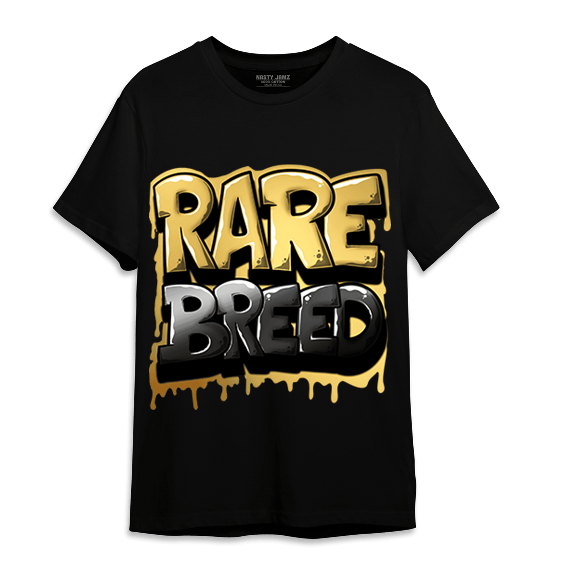 Mid SE Black Gold 1s T Shirt Match Rare Breed - NastyJamz