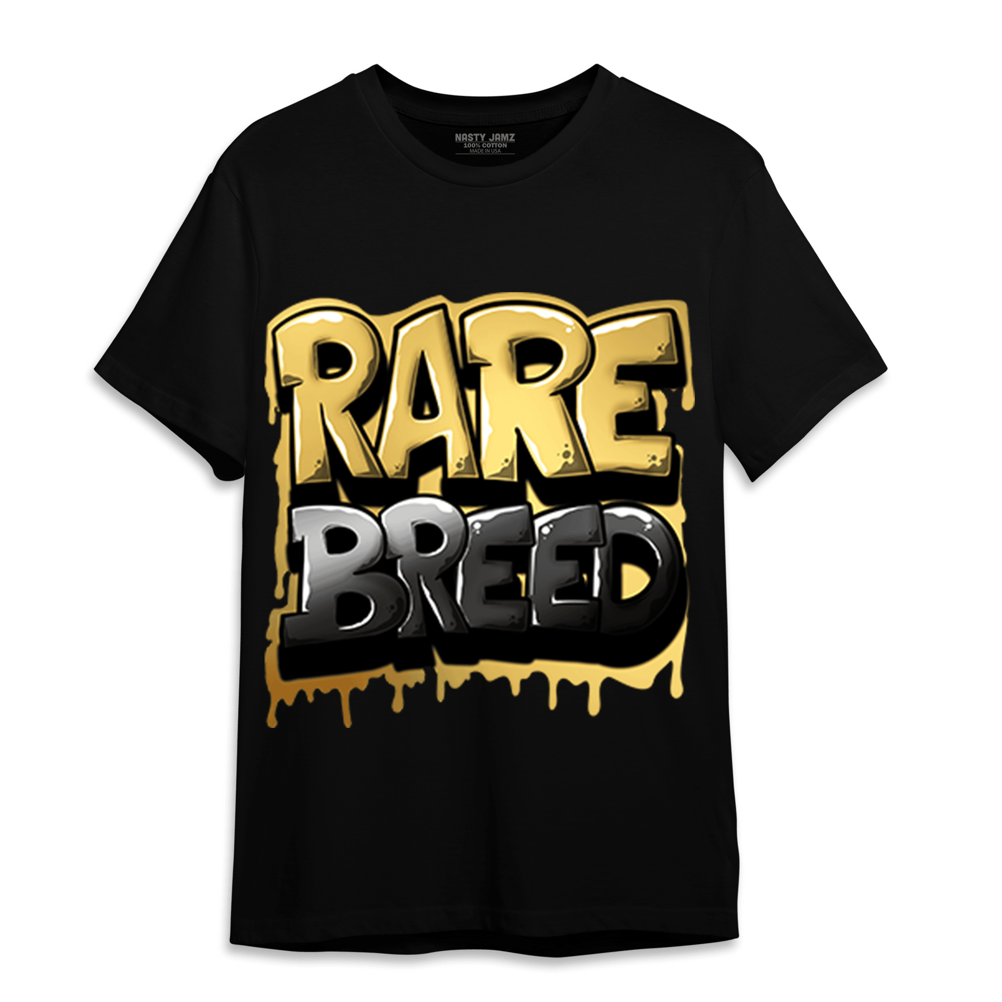 Mid SE Black Gold 1s T Shirt Match Rare Breed - NastyJamz