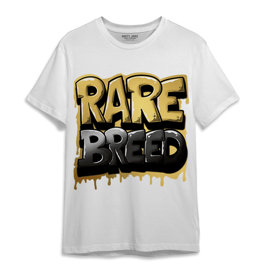 Mid SE Black Gold 1s T Shirt Match Rare Breed - NastyJamz