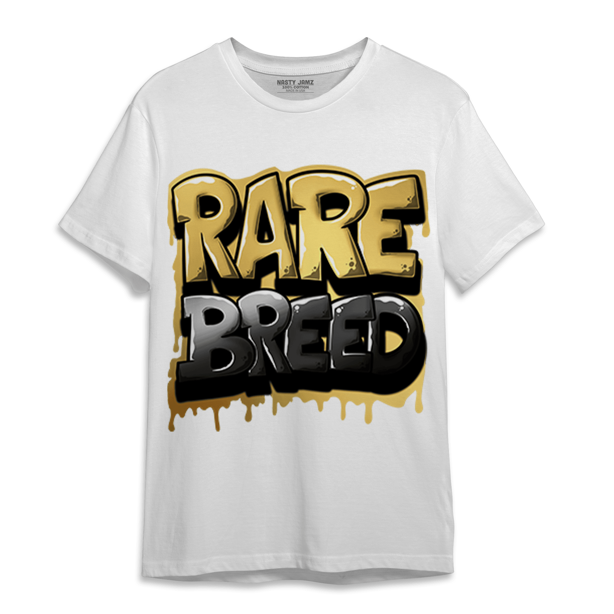 Mid SE Black Gold 1s T Shirt Match Rare Breed - NastyJamz