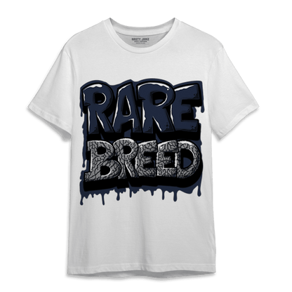 White Navy 3s T Shirt Match Rare Breed - NastyJamz