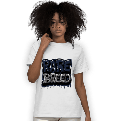 White Navy 3s T Shirt Match Rare Breed - NastyJamz