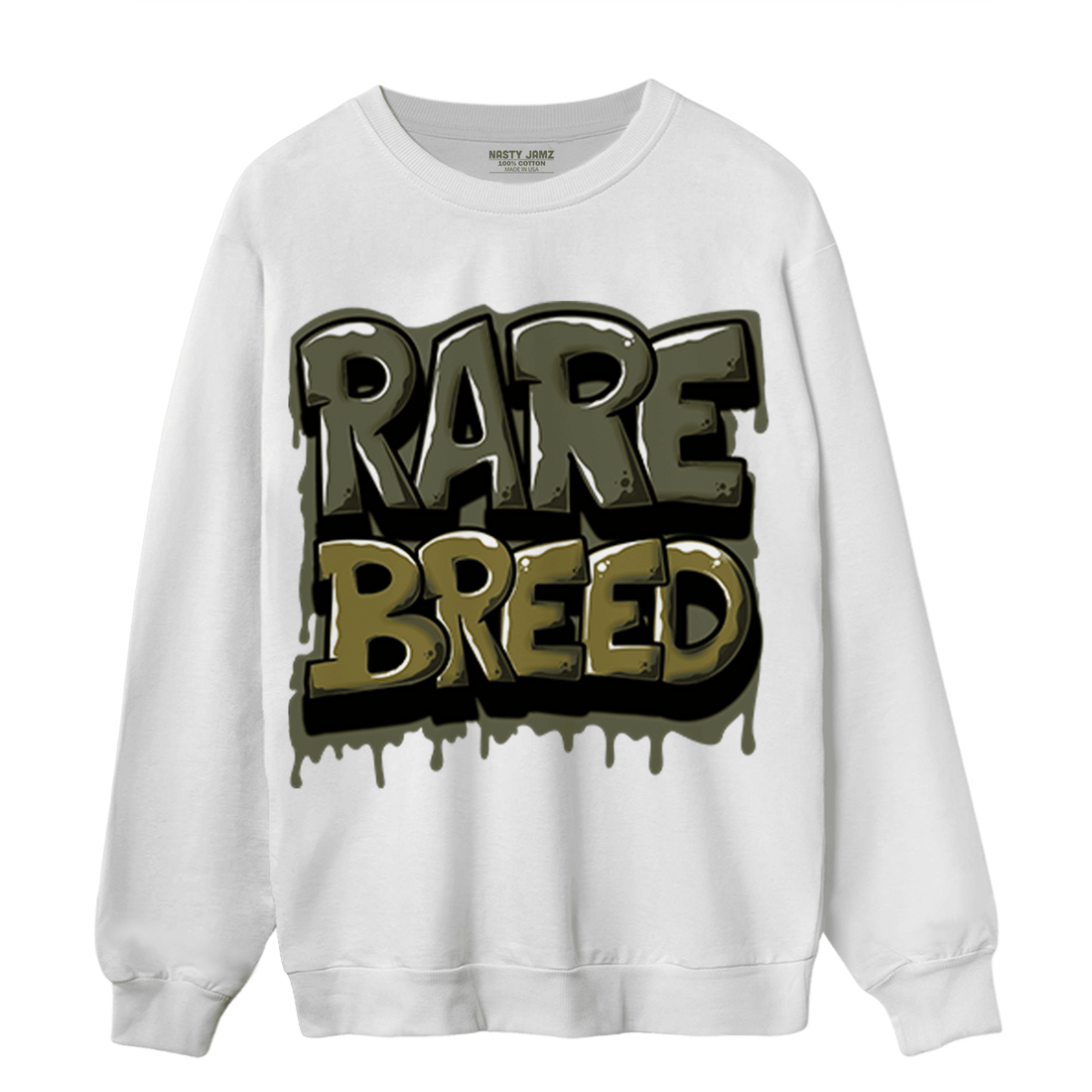SE Craft Medium Olive 4s Sweatshirt Match Rare Breed - NastyJamz