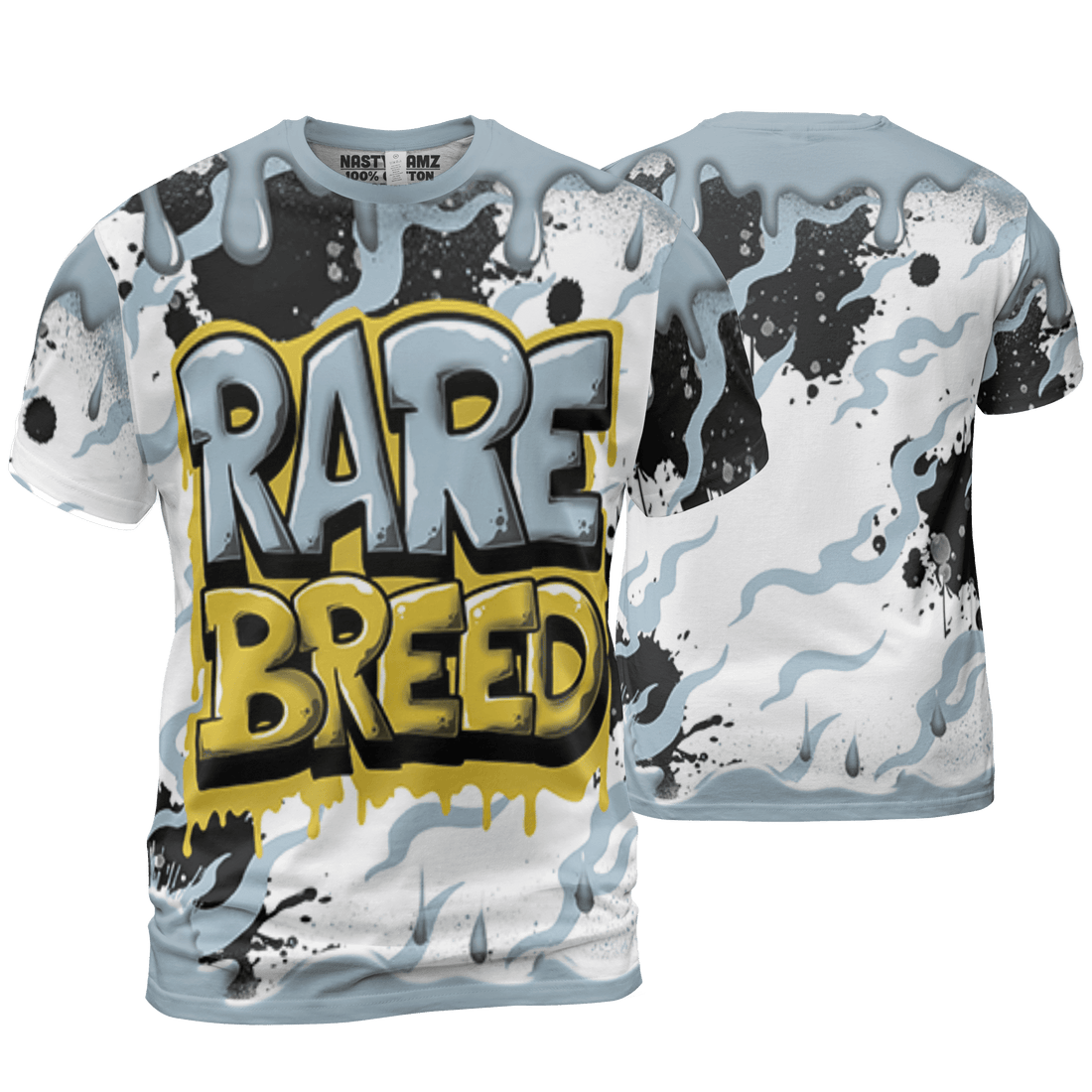 Blue Grey 13s T Shirt Match Rare Breed 3D All-Over Print Drippin - NastyJamz