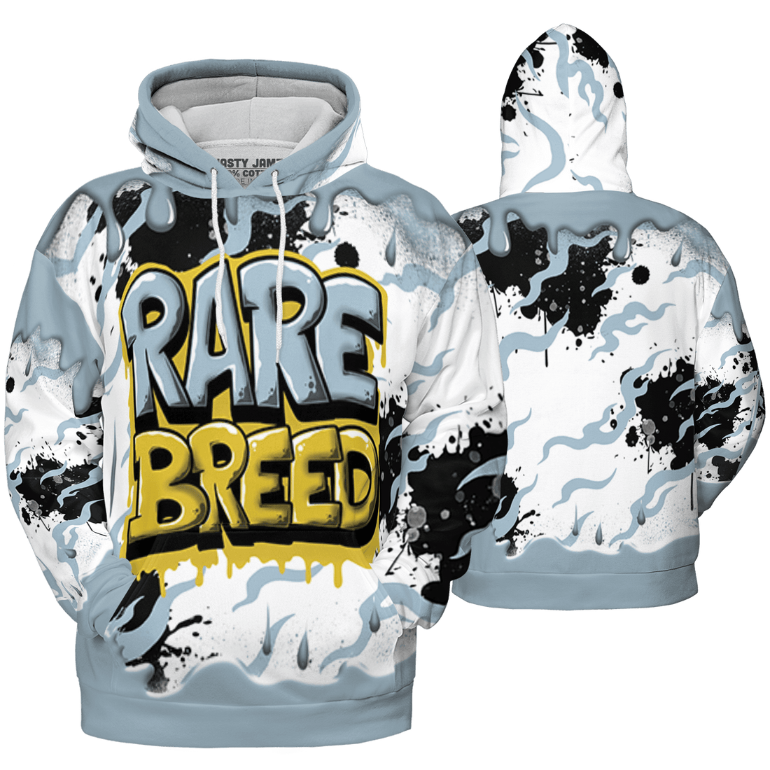 Blue Grey 13s Hoodie Match Rare Breed 3D All-Over Print Drippin - NastyJamz