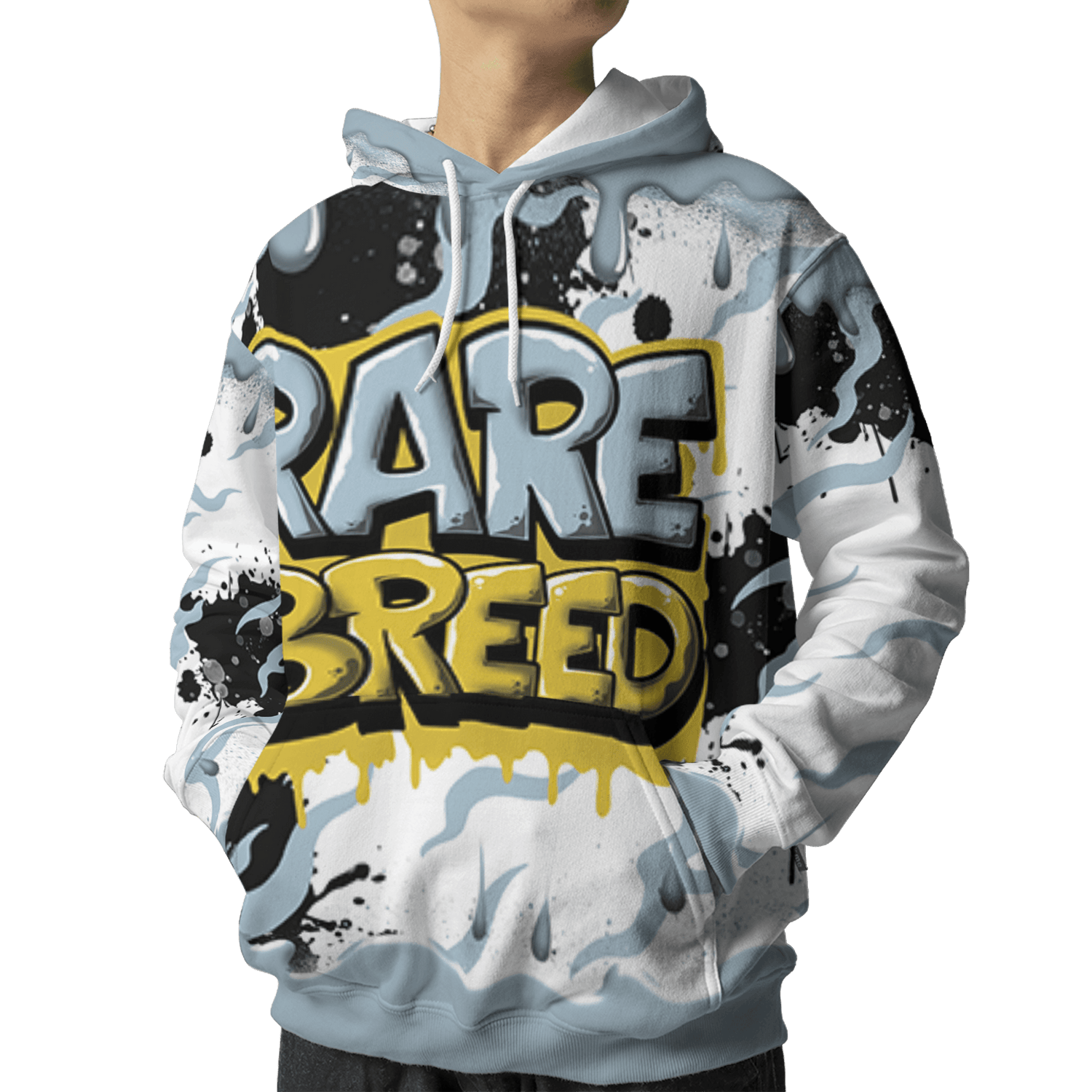 Blue Grey 13s Hoodie Match Rare Breed 3D All-Over Print Drippin - NastyJamz