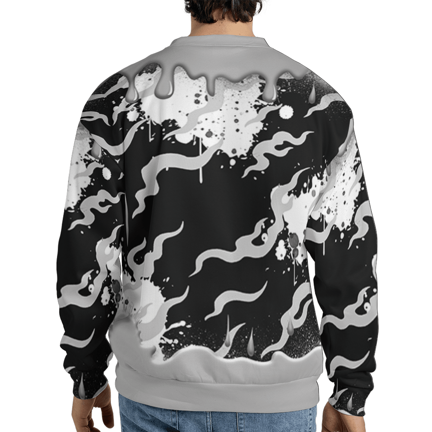 Retro High OG Black White 1s Sweatshirt Match Rare Breed 3D All-Over Print Drippin - NastyJamz