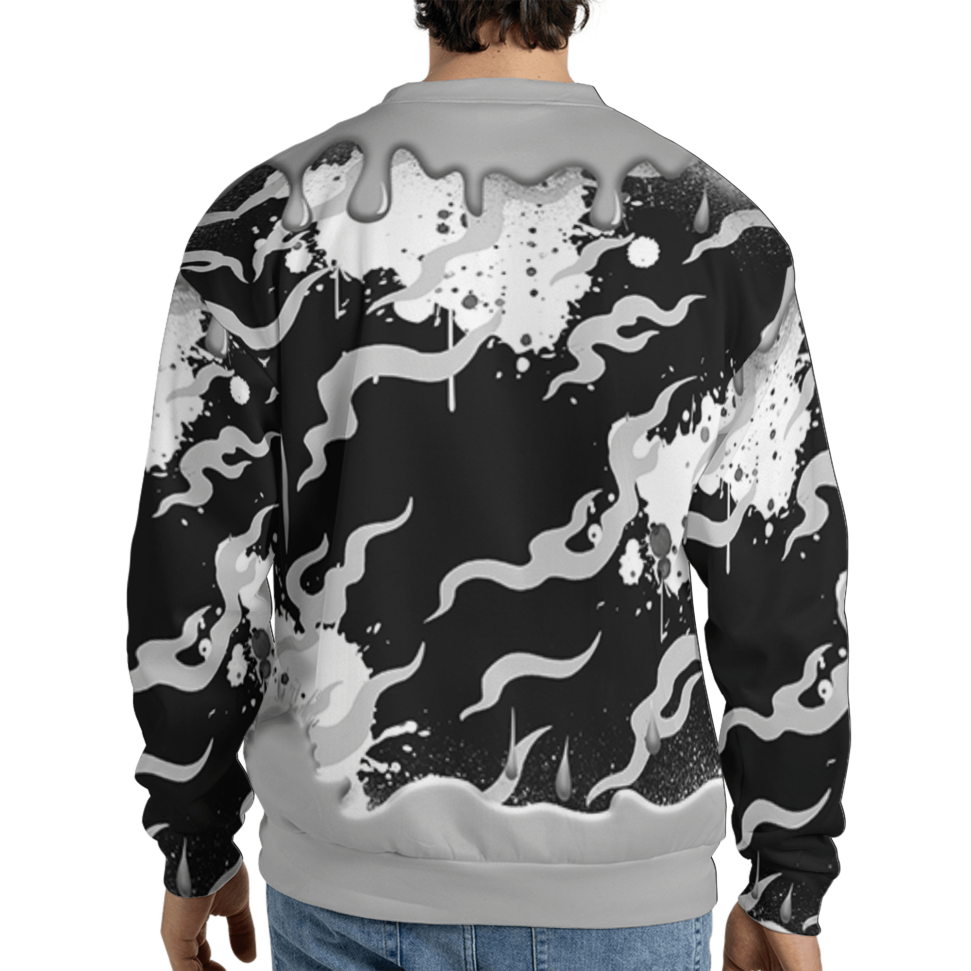 Retro High OG Black White 1s Sweatshirt Match Rare Breed 3D All-Over Print Drippin - NastyJamz