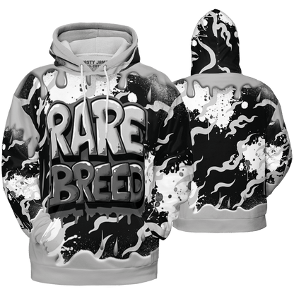 Retro High OG Black White 1s Hoodie Match Rare Breed 3D All-Over Print Drippin - NastyJamz