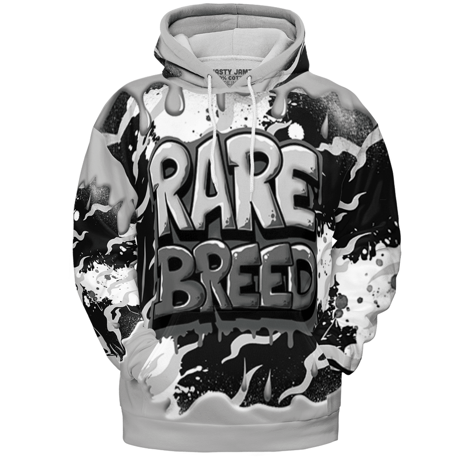 Retro High OG Black White 1s Hoodie Match Rare Breed 3D All-Over Print Drippin - NastyJamz