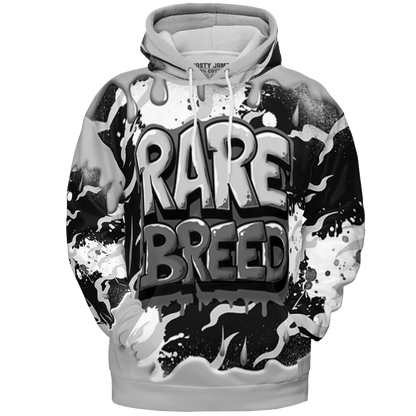 Retro High OG Black White 1s Hoodie Match Rare Breed 3D All-Over Print Drippin - NastyJamz