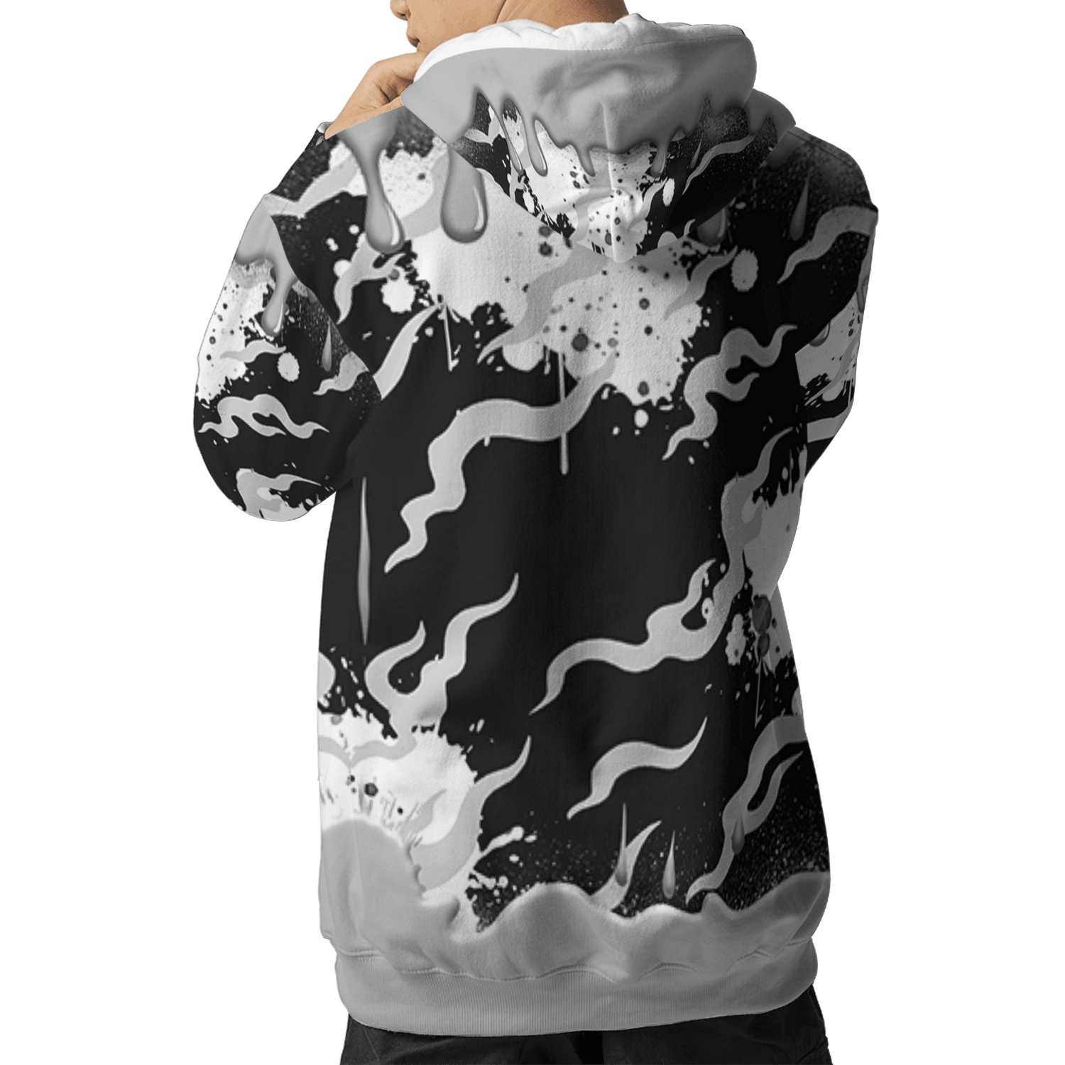 Retro High OG Black White 1s Hoodie Match Rare Breed 3D All-Over Print Drippin - NastyJamz
