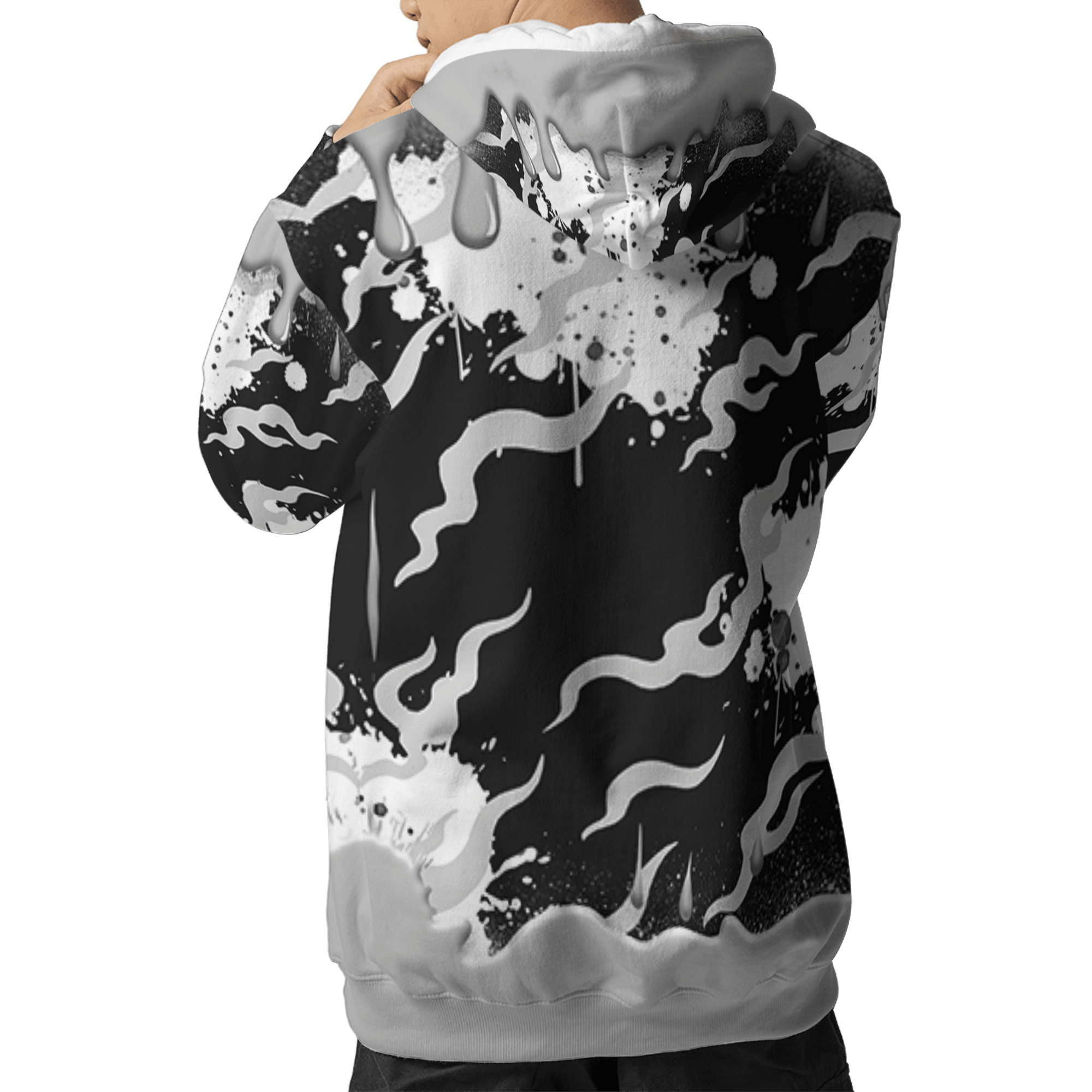 Retro High OG Black White 1s Hoodie Match Rare Breed 3D All-Over Print Drippin - NastyJamz