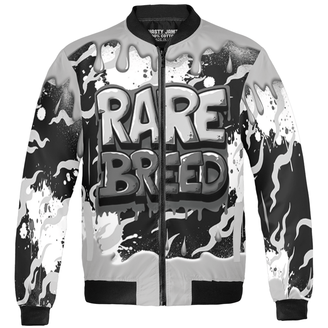 Retro High OG Black White 1s Jacket Match Rare Breed 3D All-Over Print Drippin - NastyJamz