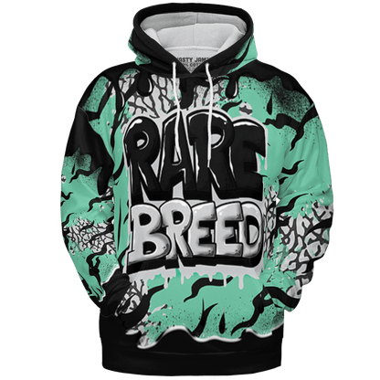 Green Glow 3s Hoodie Match Rare Breed 3D All-Over Print Drippin - NastyJamz