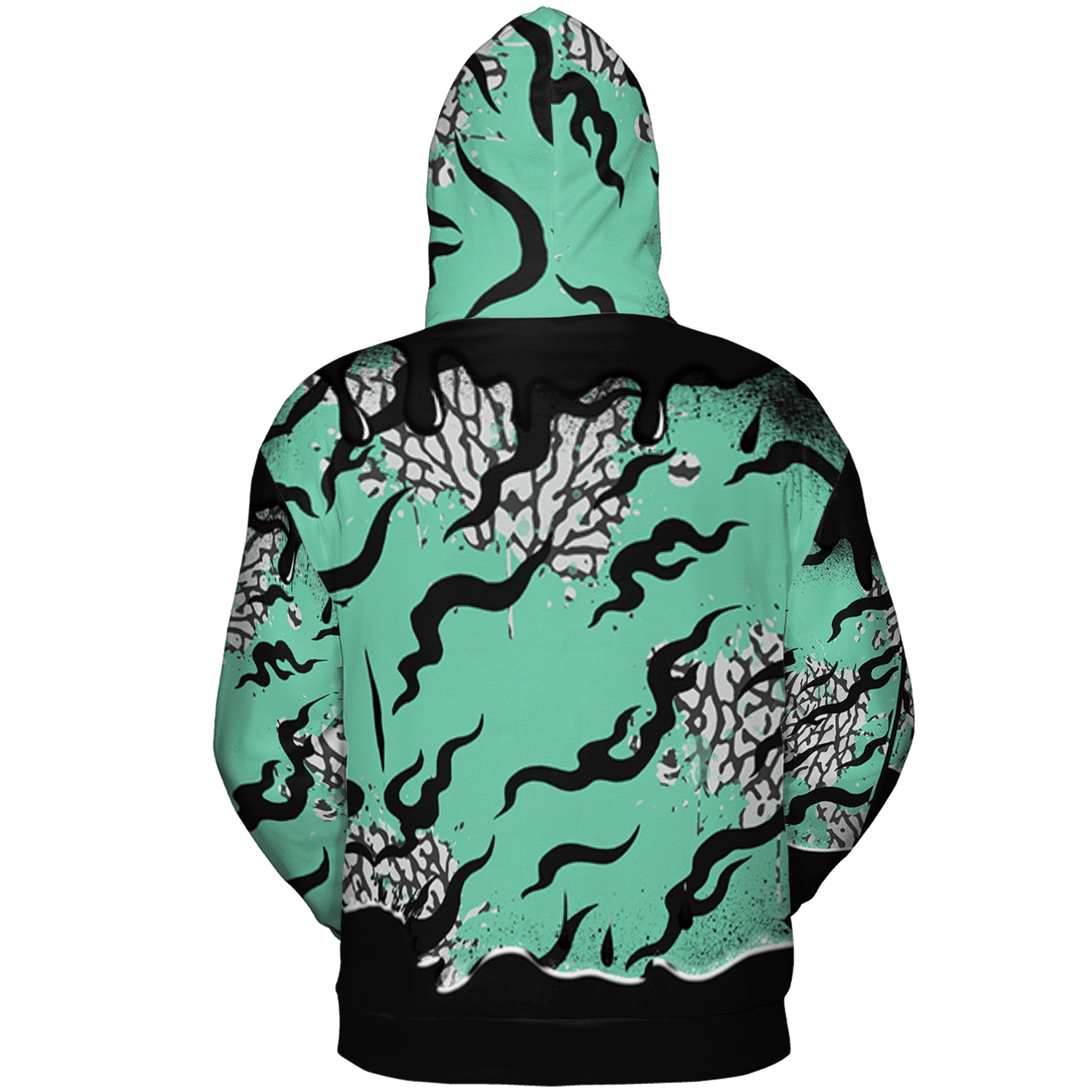 Green Glow 3s Hoodie Match Rare Breed 3D All-Over Print Drippin - NastyJamz