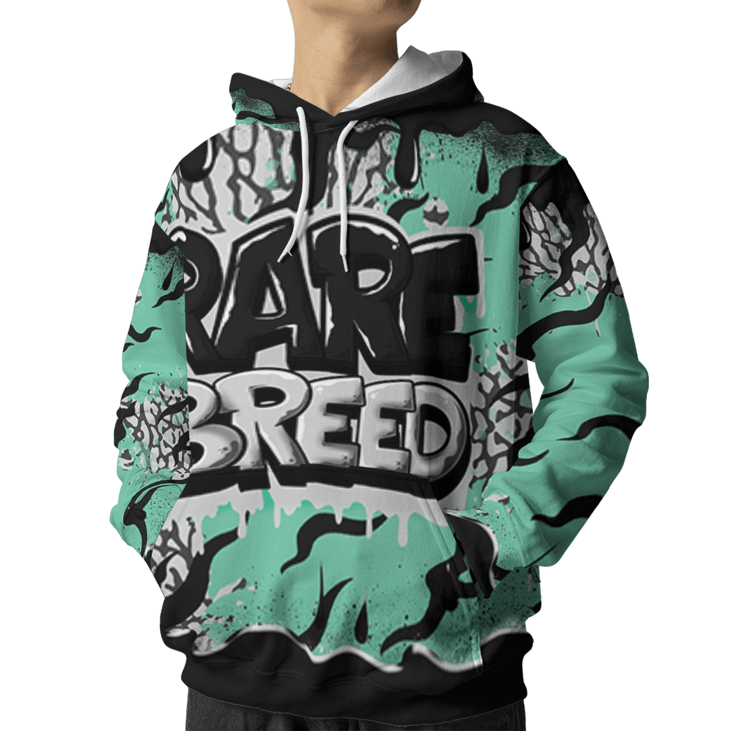 Green Glow 3s Hoodie Match Rare Breed 3D All-Over Print Drippin - NastyJamz