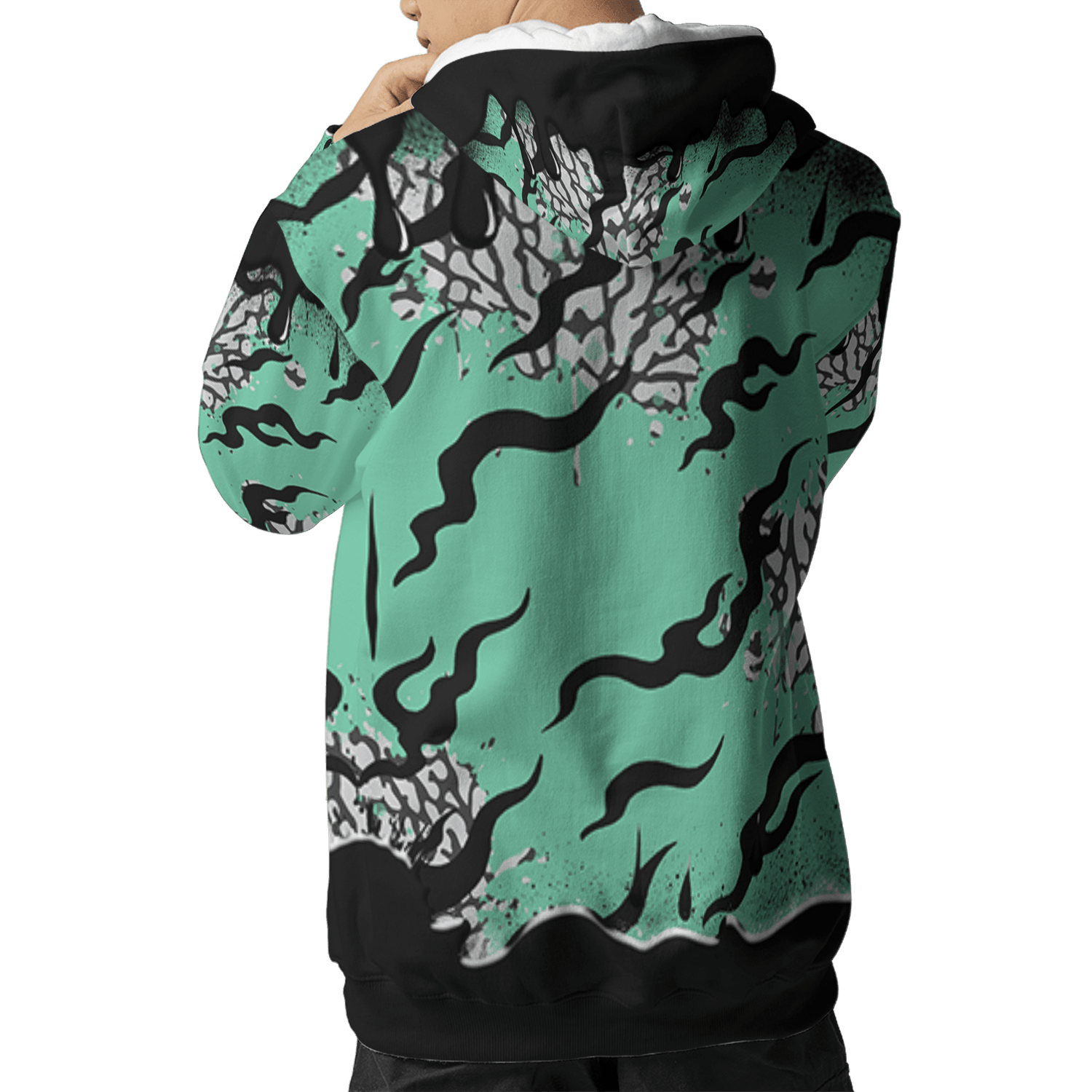 Green Glow 3s Hoodie Match Rare Breed 3D All-Over Print Drippin - NastyJamz