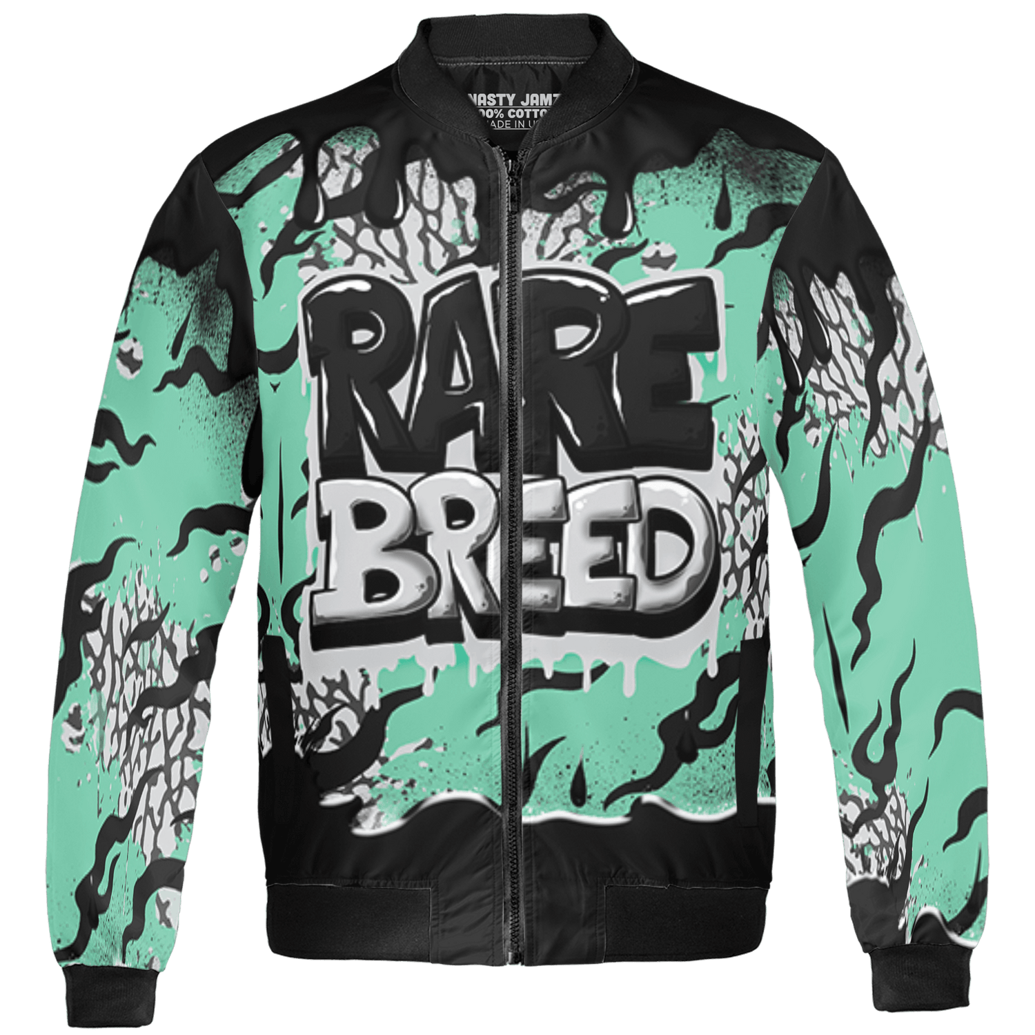 Green Glow 3s Jacket Match Rare Breed 3D All-Over Print Drippin - NastyJamz