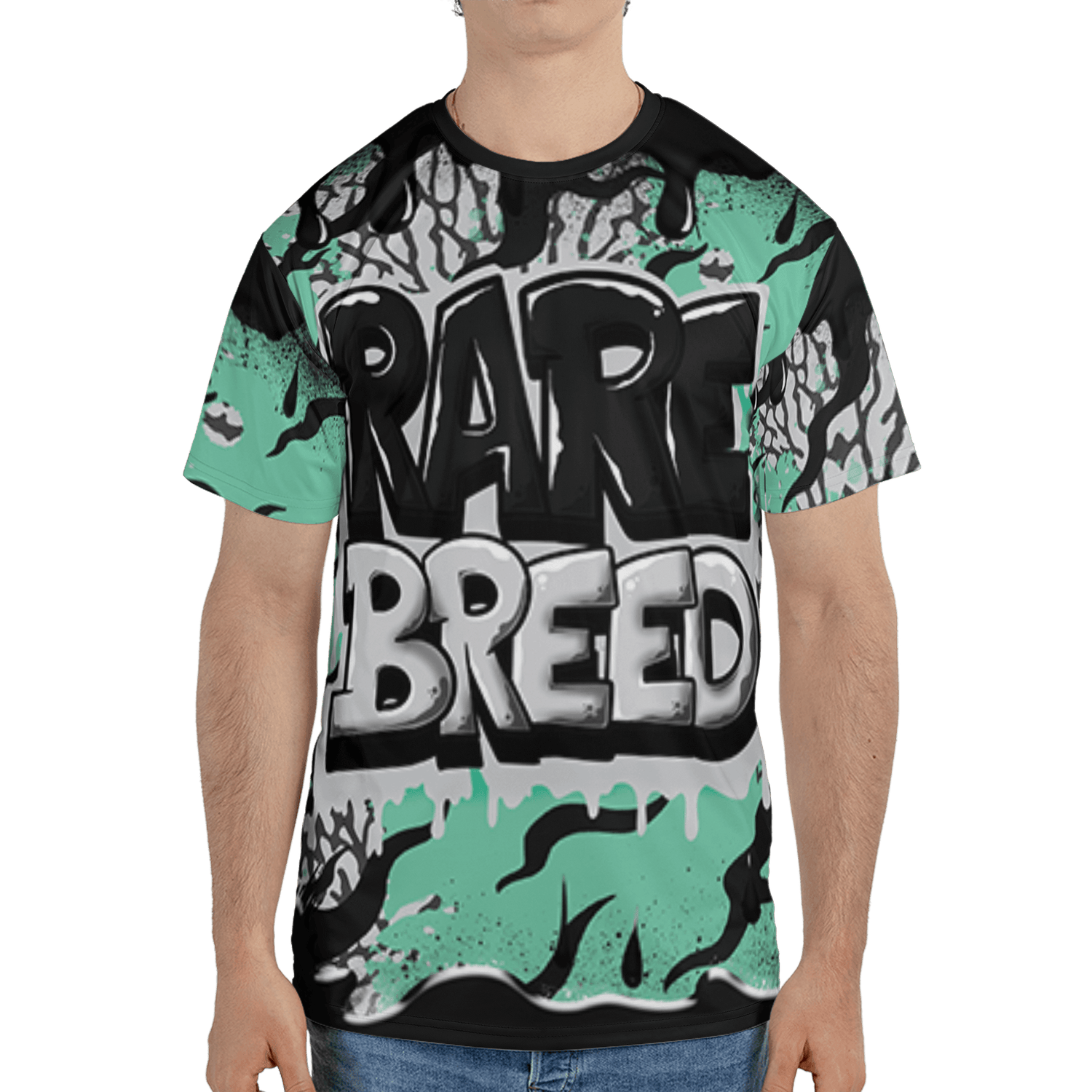 Green Glow 3s T Shirt Match Rare Breed 3D All-Over Print Drippin - NastyJamz