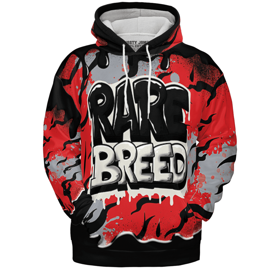 Bred Reimagined 4s Hoodie Match Rare Breed 3D All-Over Print Drippin - NastyJamz
