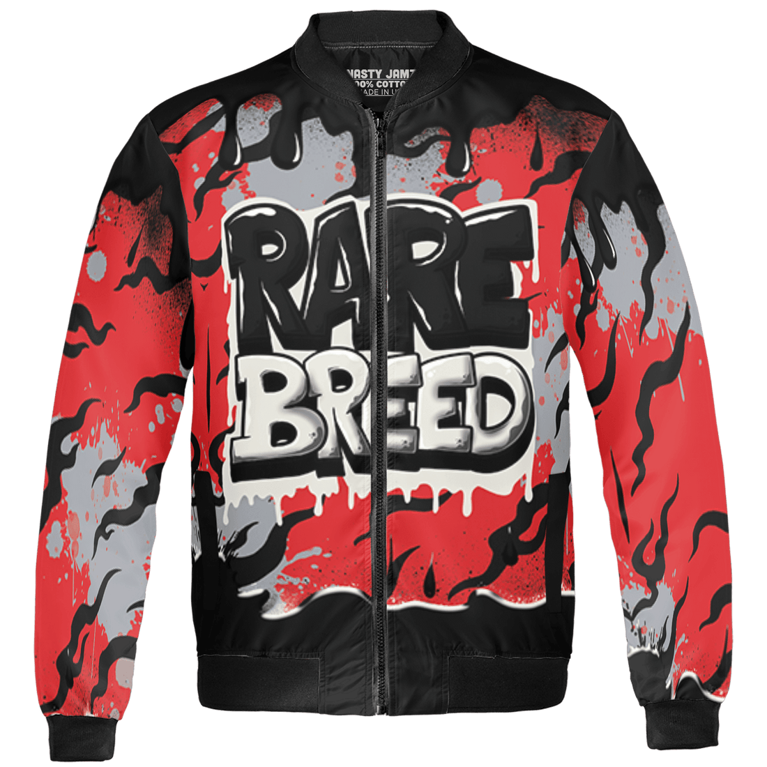 Bred Reimagined 4s Jacket Match Rare Breed 3D All-Over Print Drippin - NastyJamz