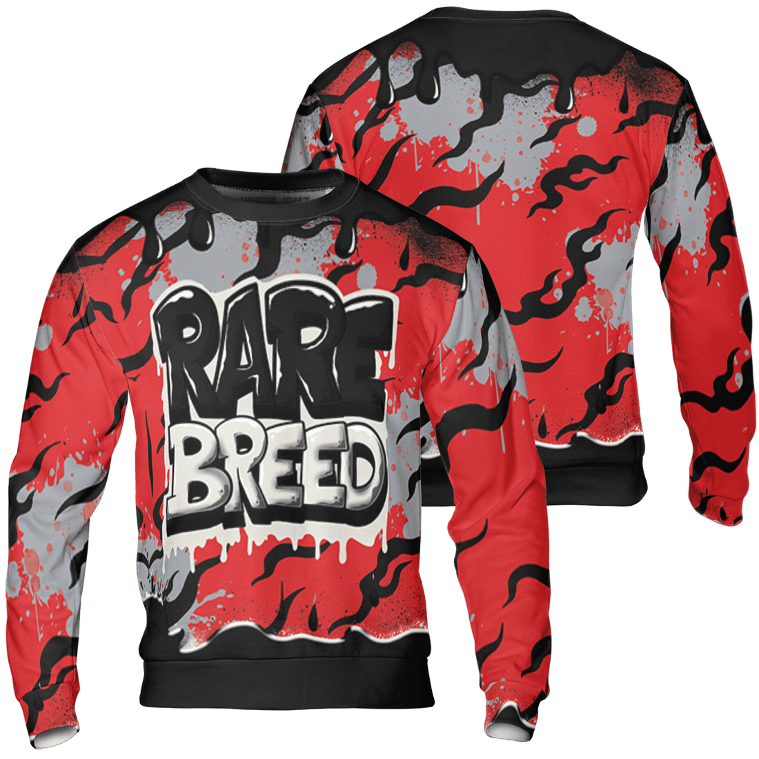 Bred Reimagined 4s Sweatshirt Match Rare Breed 3D All-Over Print Drippin - NastyJamz