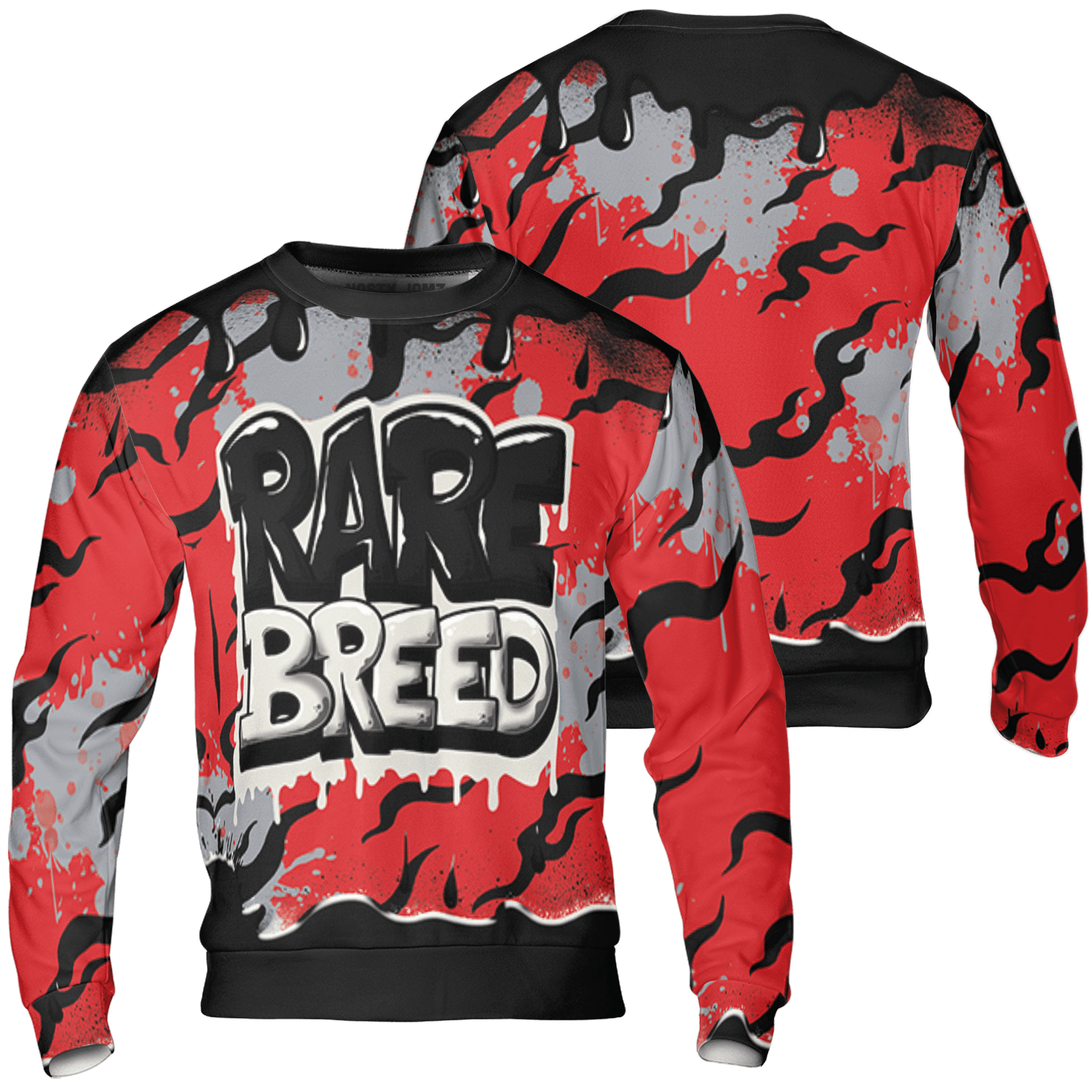 Bred Reimagined 4s Sweatshirt Match Rare Breed 3D All-Over Print Drippin - NastyJamz