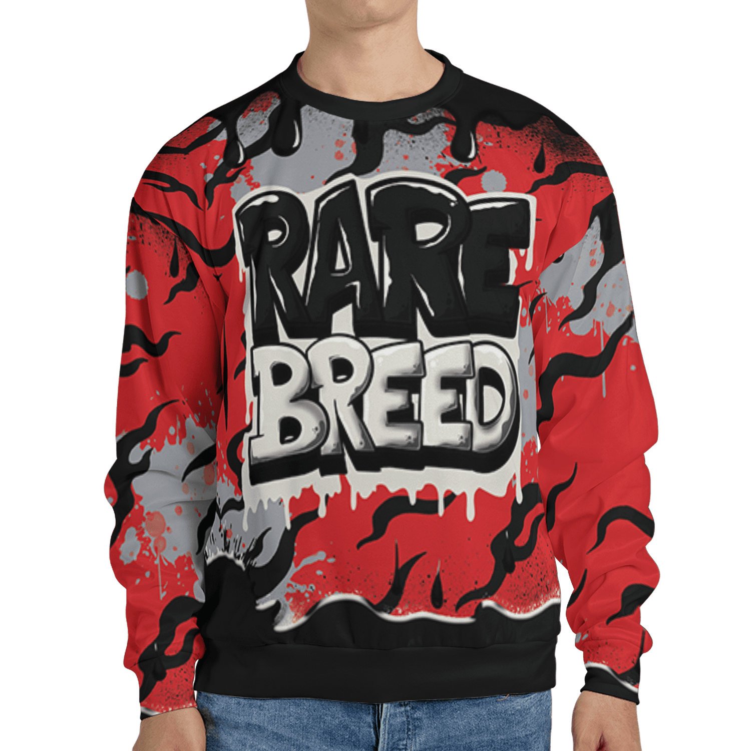 Bred Reimagined 4s Sweatshirt Match Rare Breed 3D All-Over Print Drippin - NastyJamz