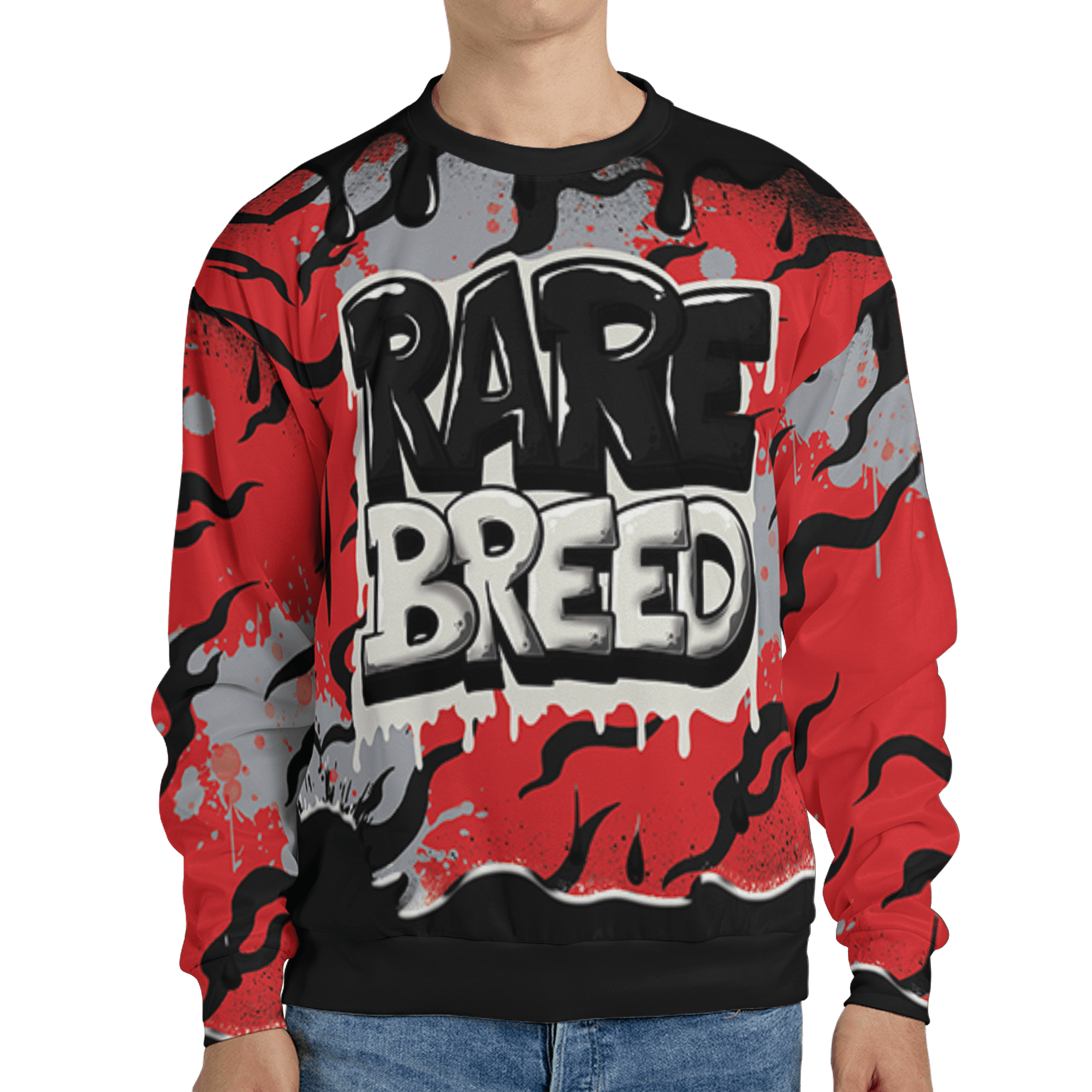Bred Reimagined 4s Sweatshirt Match Rare Breed 3D All-Over Print Drippin - NastyJamz