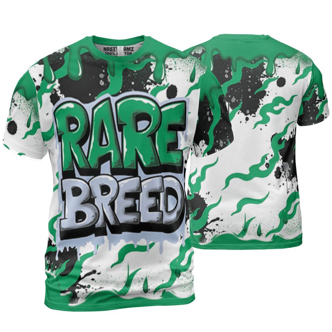 Lucky Green 5s T Shirt Match Rare Breed 3D All-Over Print Drippin - NastyJamz