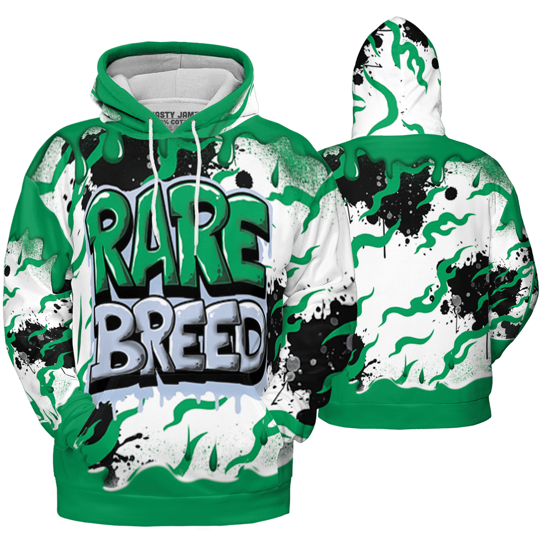 Lucky Green 5s Hoodie Match Rare Breed 3D All-Over Print Drippin - NastyJamz