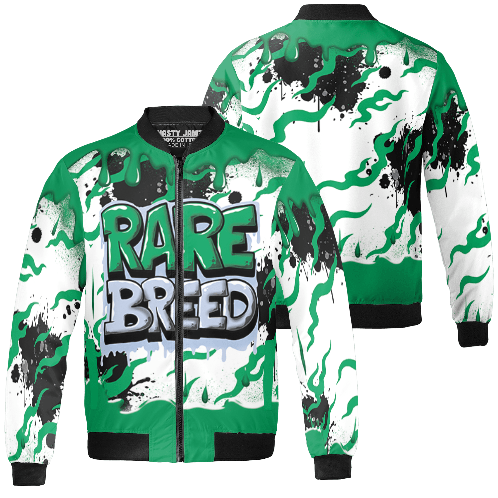 Lucky Green 5s Jacket Match Rare Breed 3D All-Over Print Drippin - NastyJamz