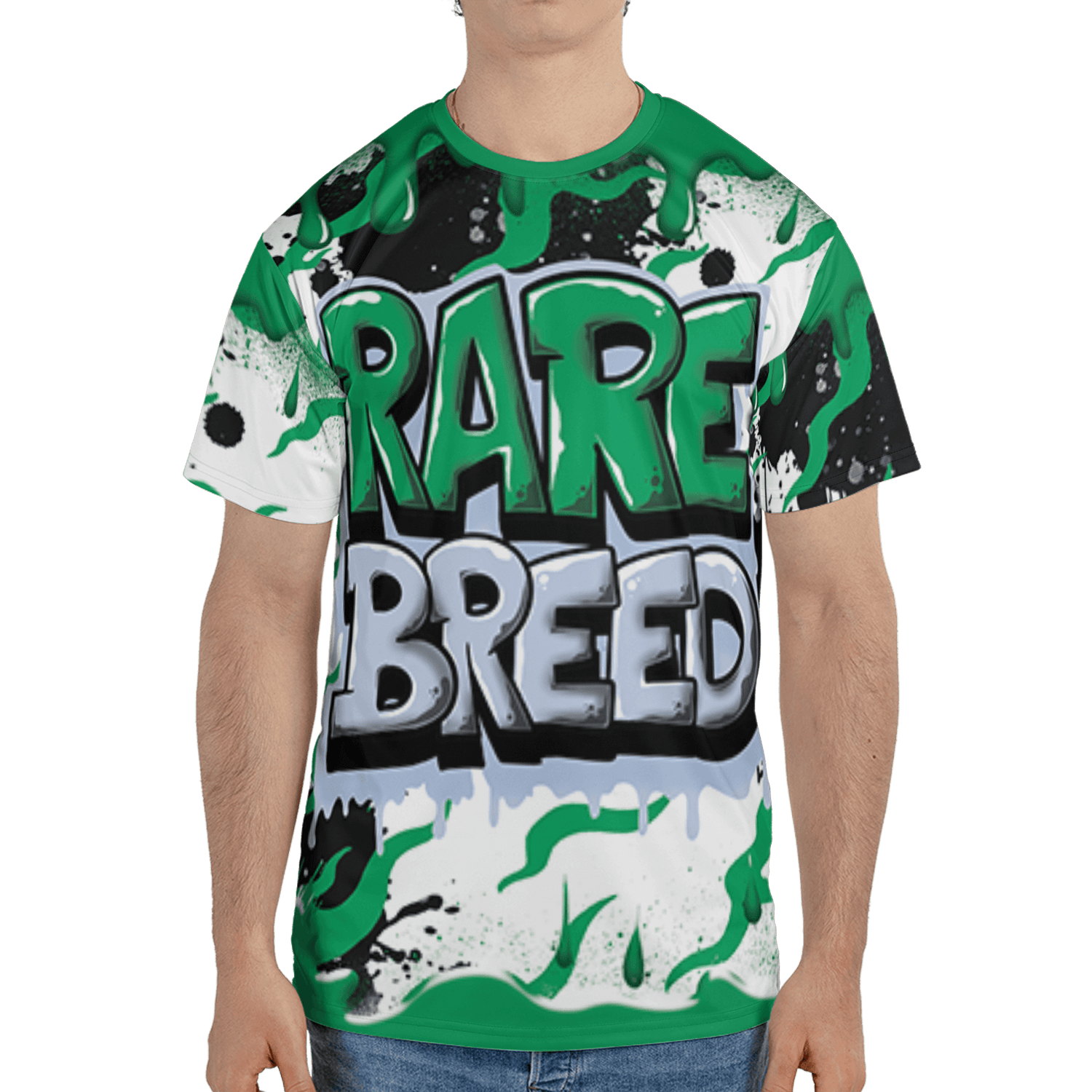 Lucky Green 5s T Shirt Match Rare Breed 3D All-Over Print Drippin - NastyJamz