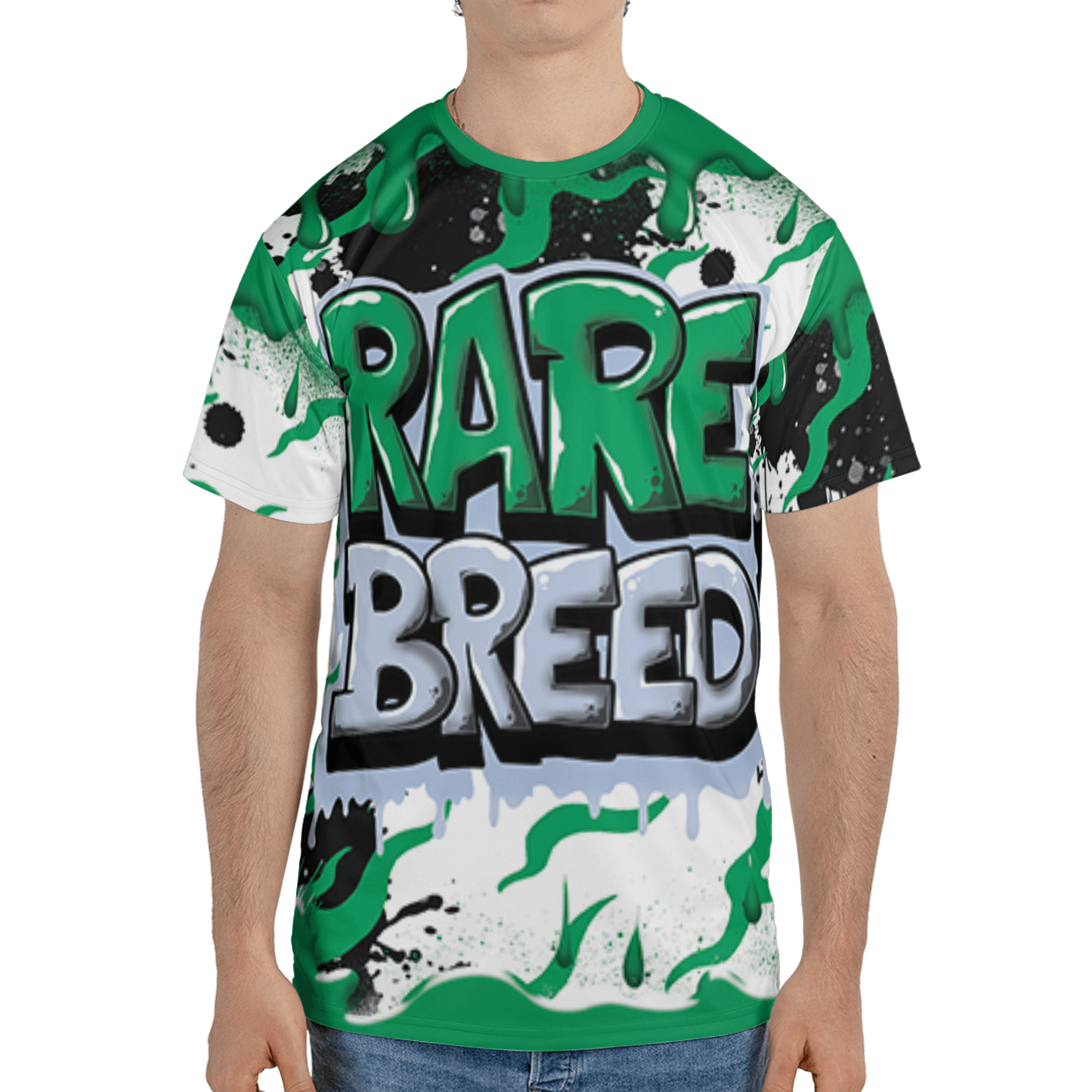 Lucky Green 5s T Shirt Match Rare Breed 3D All-Over Print Drippin - NastyJamz