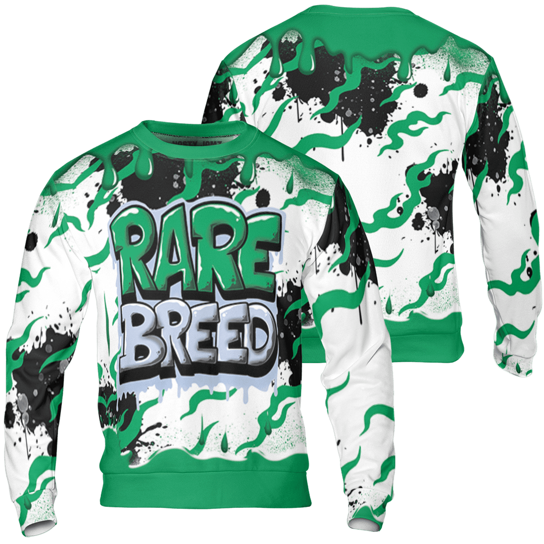 Lucky Green 5s Sweatshirt Match Rare Breed 3D All-Over Print Drippin - NastyJamz