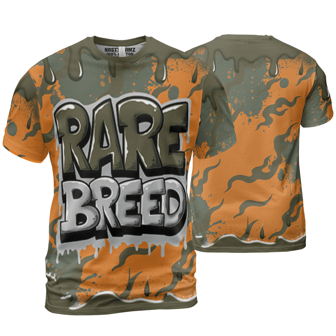 Olive 5s T Shirt Match Rare Breed 3D All-Over Print Drippin - NastyJamz