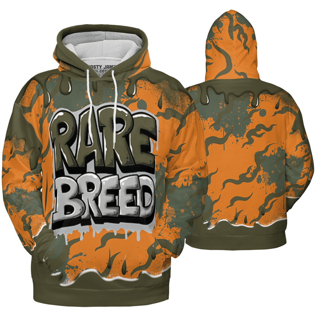 Olive 5s Hoodie Match Rare Breed 3D All-Over Print Drippin - NastyJamz