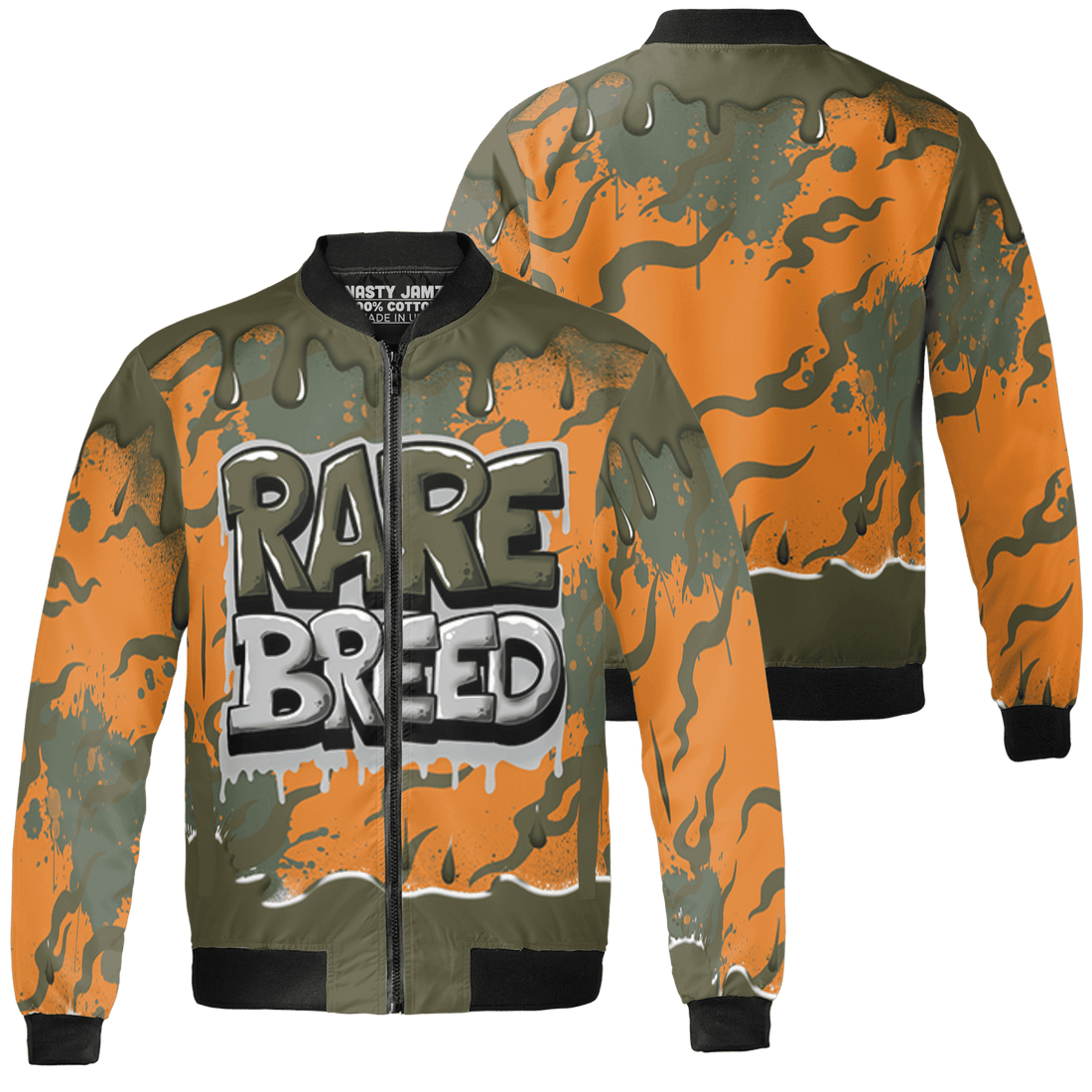 Olive 5s Jacket Match Rare Breed 3D All-Over Print Drippin - NastyJamz