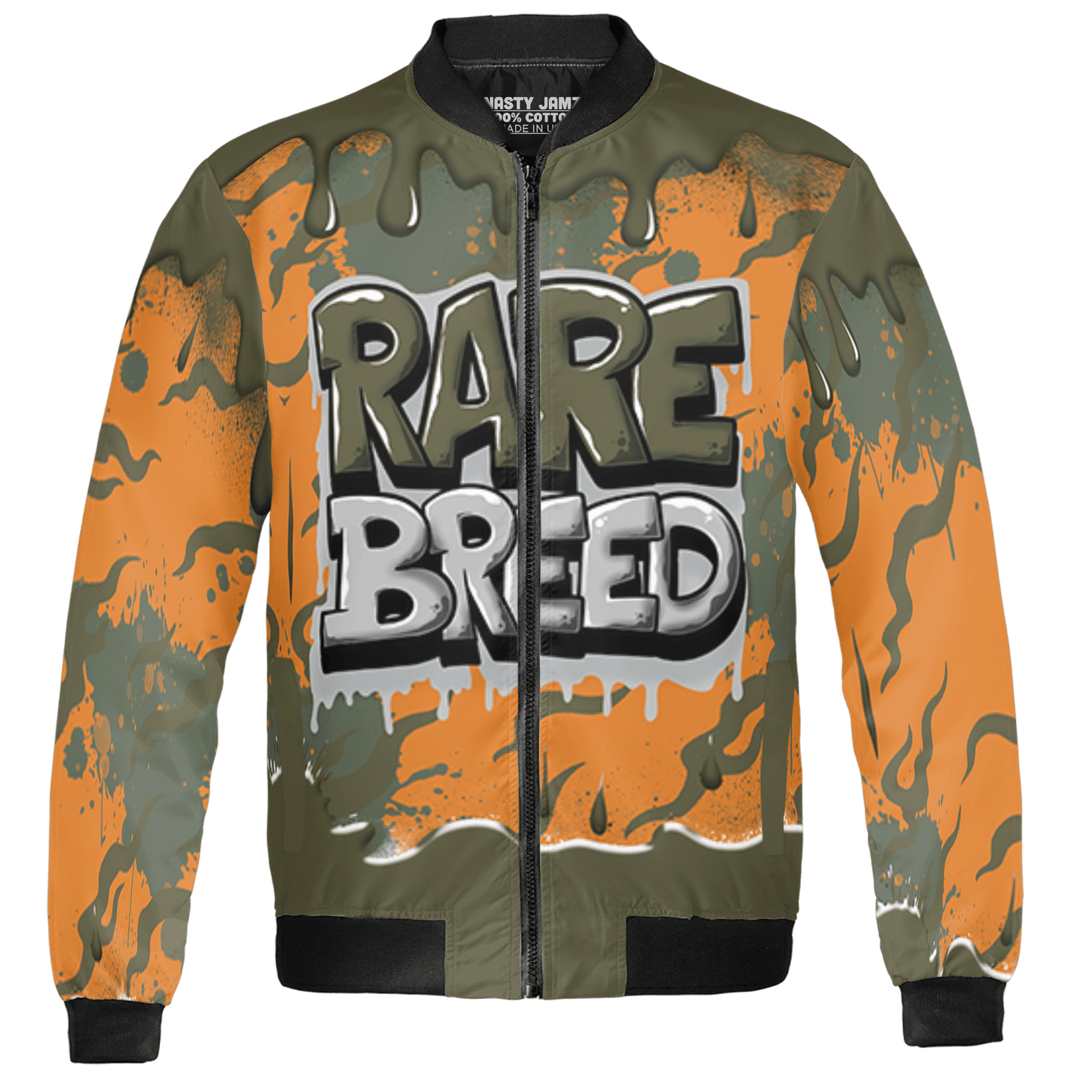 Olive 5s Jacket Match Rare Breed 3D All-Over Print Drippin - NastyJamz