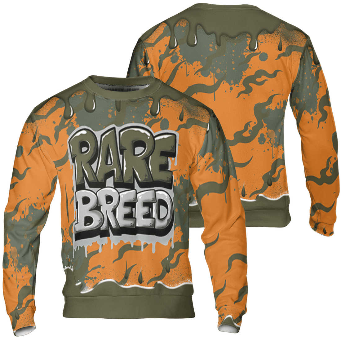 Olive 5s Sweatshirt Match Rare Breed 3D All-Over Print Drippin - NastyJamz