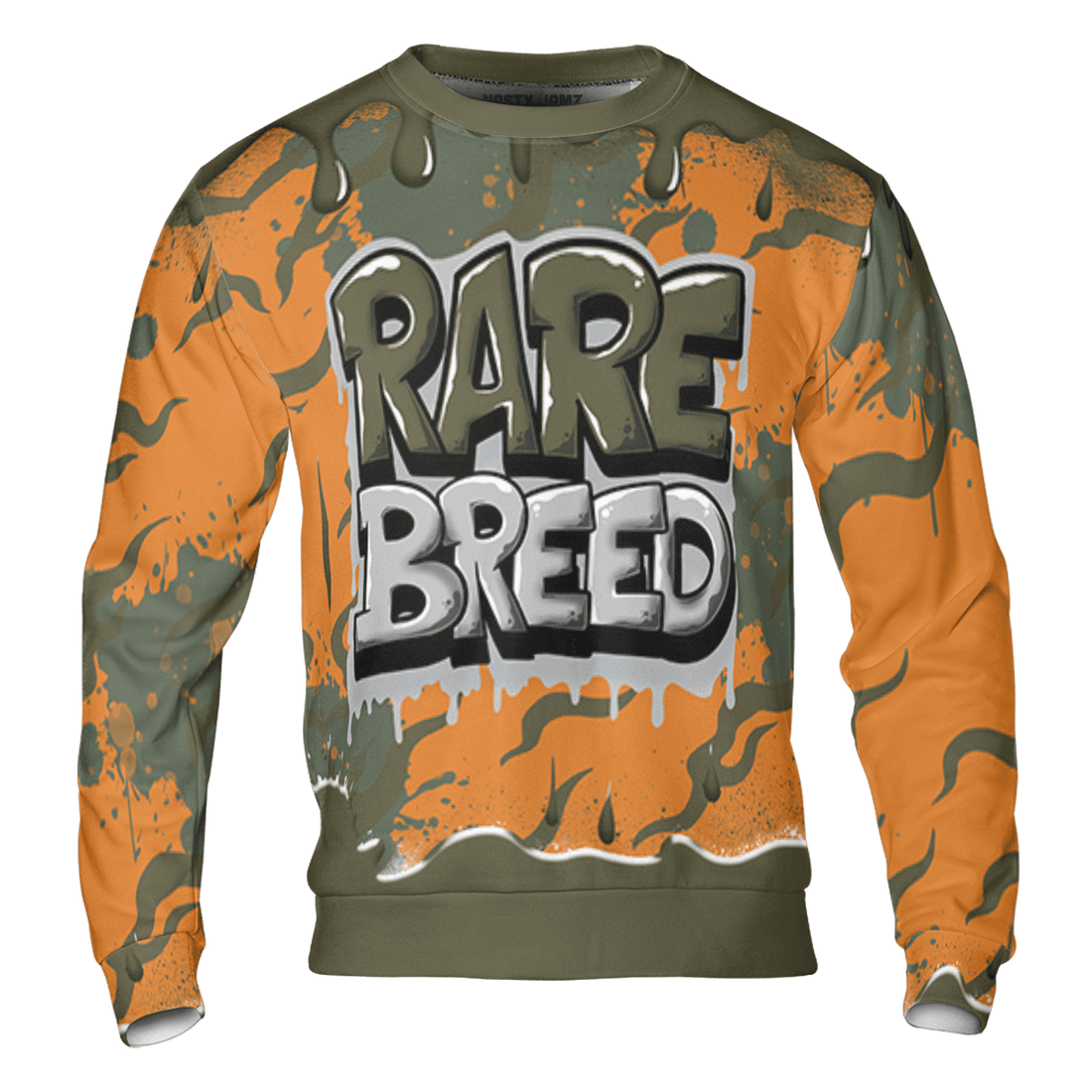Olive 5s Sweatshirt Match Rare Breed 3D All-Over Print Drippin - NastyJamz