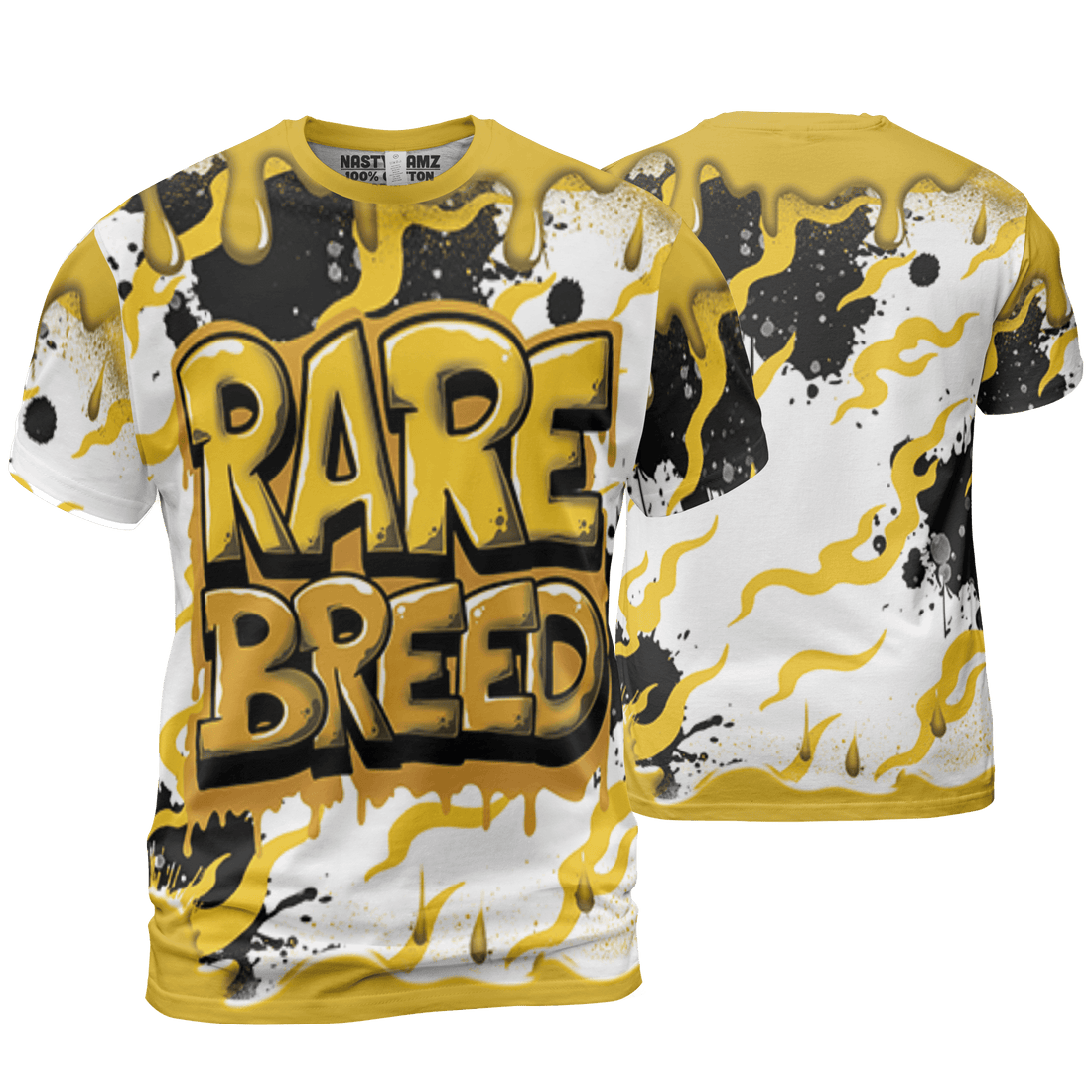 Yellow Ochre 6s T Shirt Match Rare Breed 3D All-Over Print Drippin - NastyJamz