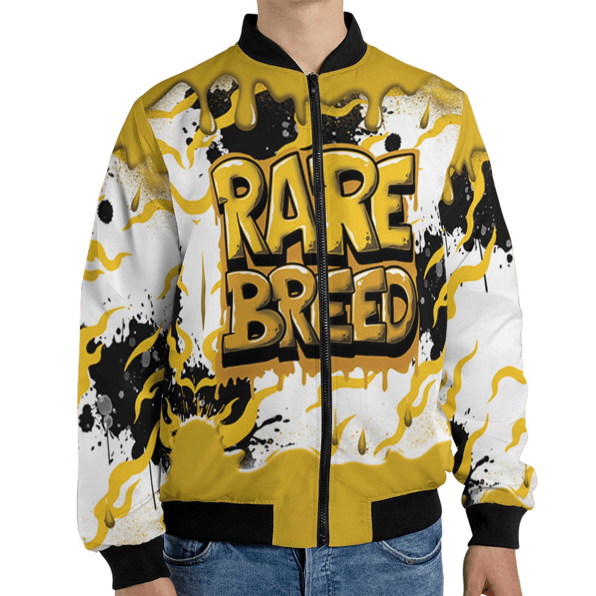 Yellow Ochre 6s Jacket Match Rare Breed 3D All-Over Print Drippin - NastyJamz