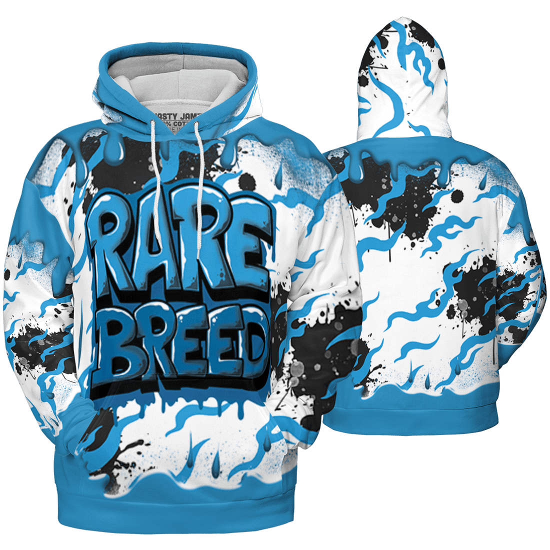 Powder Blue 9s Hoodie Match Rare Breed 3D All-Over Print Drippin - NastyJamz