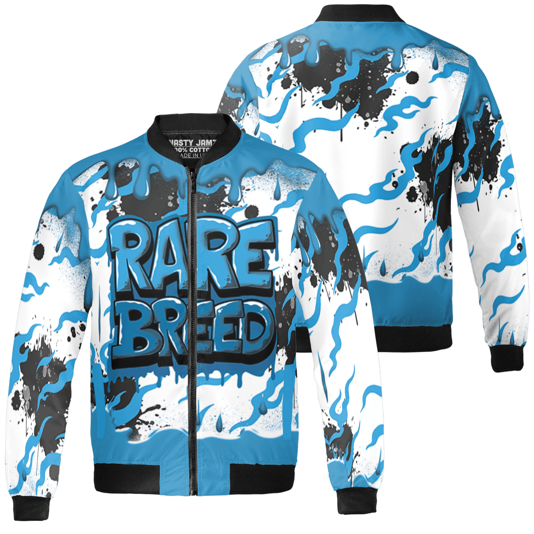 Powder Blue 9s Jacket Match Rare Breed 3D All-Over Print Drippin - NastyJamz