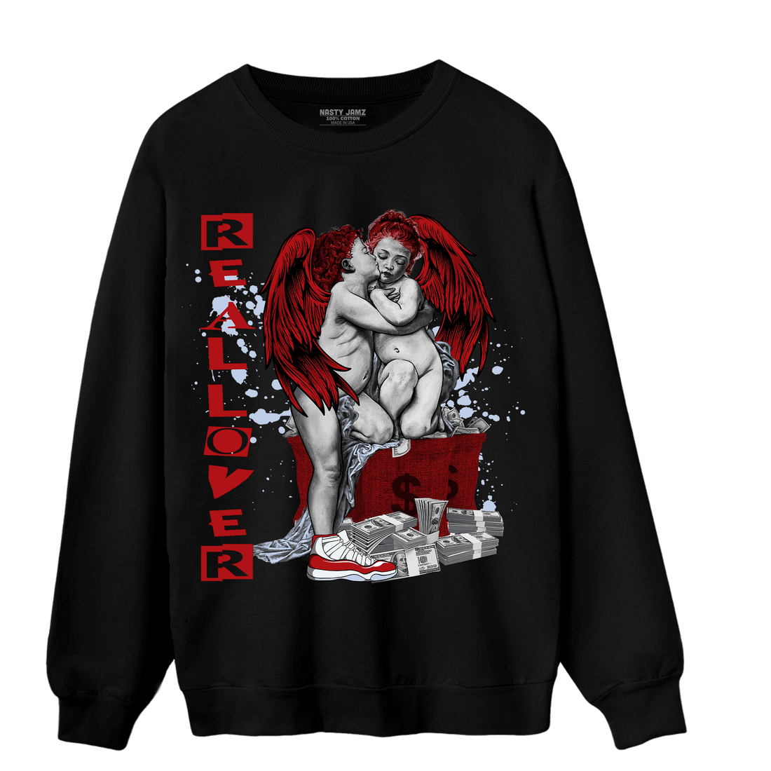 Cherry 11s Sweatshirt Match Real Lover Angel - NastyJamz