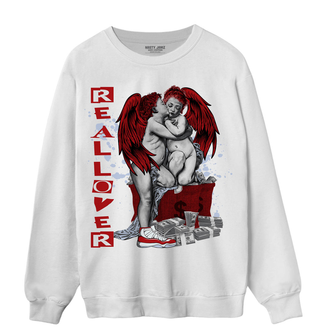 Cherry 11s Sweatshirt Match Real Lover Angel - NastyJamz