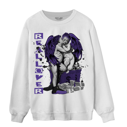 Field Purple 12s Sweatshirt Match Real Lover Angel - NastyJamz
